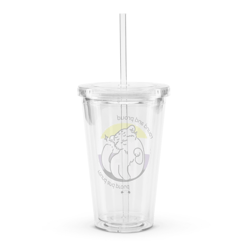 Round and Proud Manul Nonbinary Version - Transparent Cup & Straw product image (2)