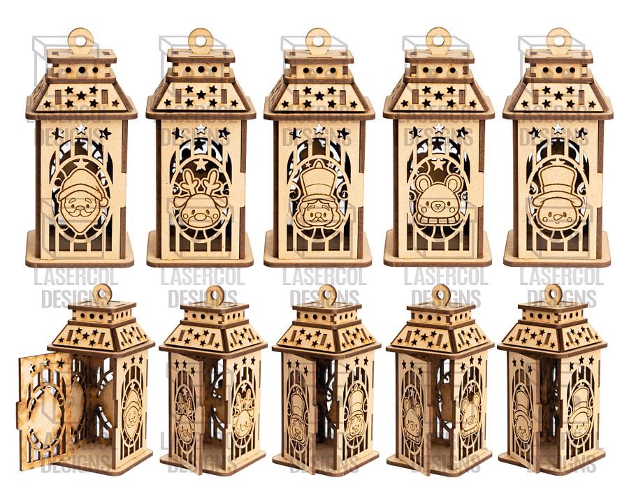 Christmas Lanterns Set With Box - Laser Cut Files product image (3)