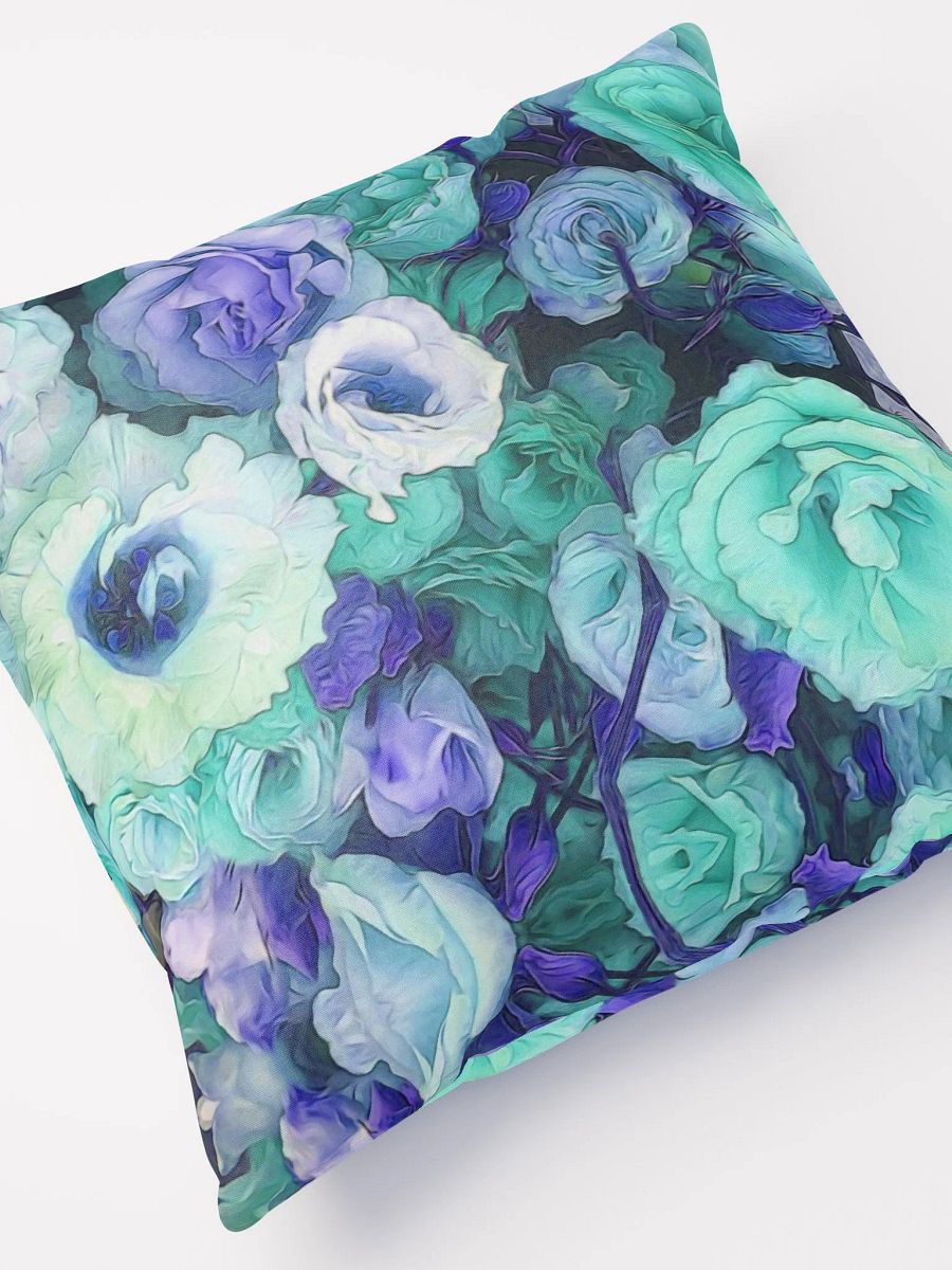 Aqua Flower Kaleidoscope Throw Pillow product image (7)
