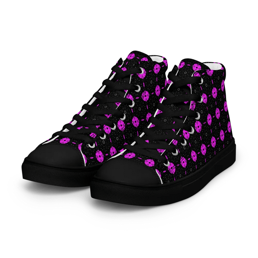 Abstract Pink Shapes Ladies Canvas Shoes High Tops product image (4)