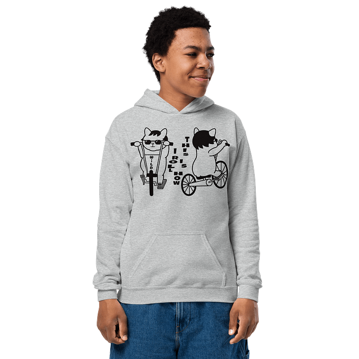 Goromi the Cat in Wig (Wild Biker) - Unisex Youth Hoodie product image (1)