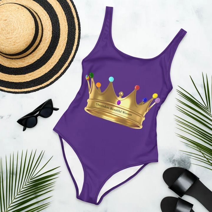 Queendom Beautiful Women Gemstone Crown Swimsuit/ Royal Purple (TM) product image (1)