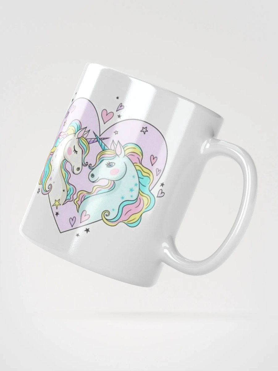 White Glossy Mug Cute Horses product image (2)