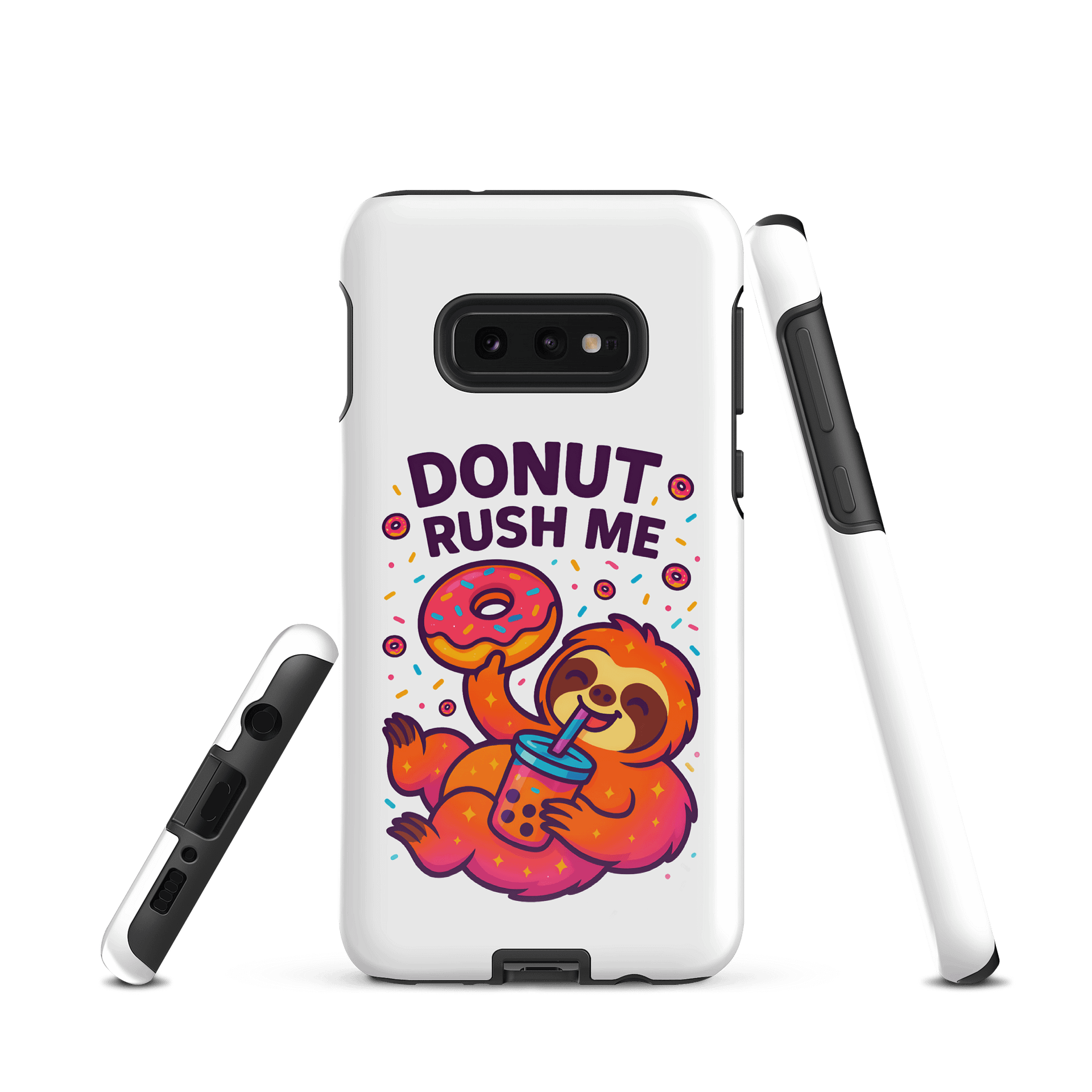 Donut Rush Me – Funny Sloth Samsung Case | Donut Lover Tough Phone Case – Sloths Having Snacks Collection product image (1)