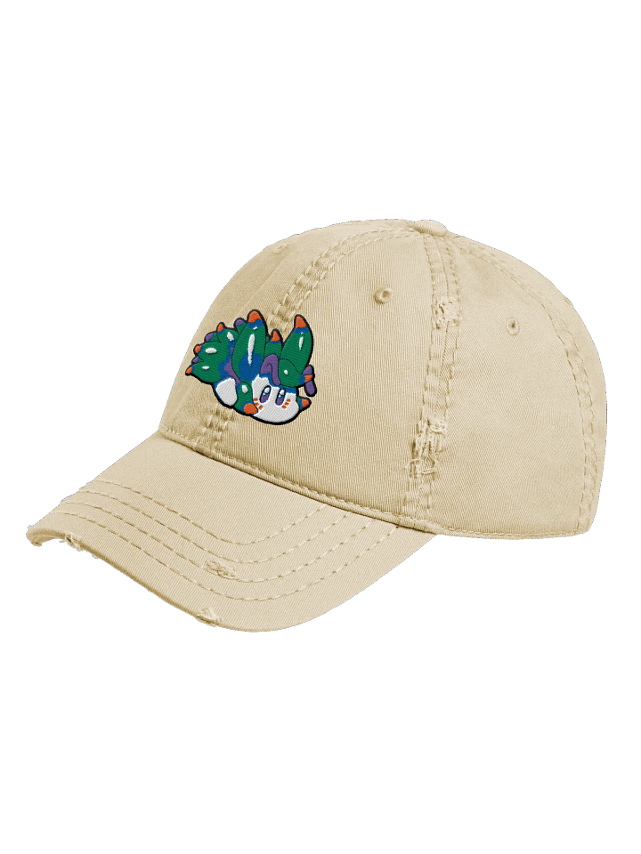 "Cutie Keys" Embroidered Distressed "Dad Cap" - Nudibranch Leaf Sheep Sea Slug product image (8)