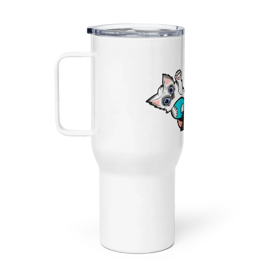 Travel Mug with a Handle: Luigi & Ariel Logo product image (6)