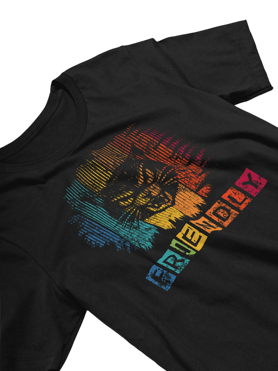Sarcastic “Friendly” Cat Tee – Retro Modern Vintage Grunge Graphic for Cat Lovers product image (25)