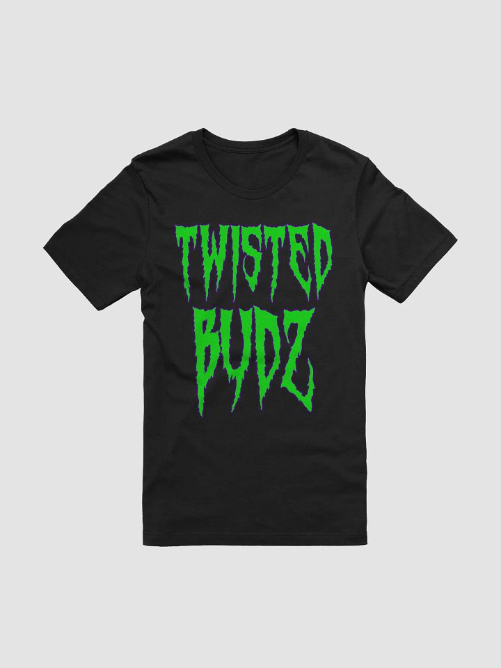 Twisted Budz Black T-Shirt, Green Ganja Goth Horror Stoner Tee, Creepy Cannabis Clothing product image (1)