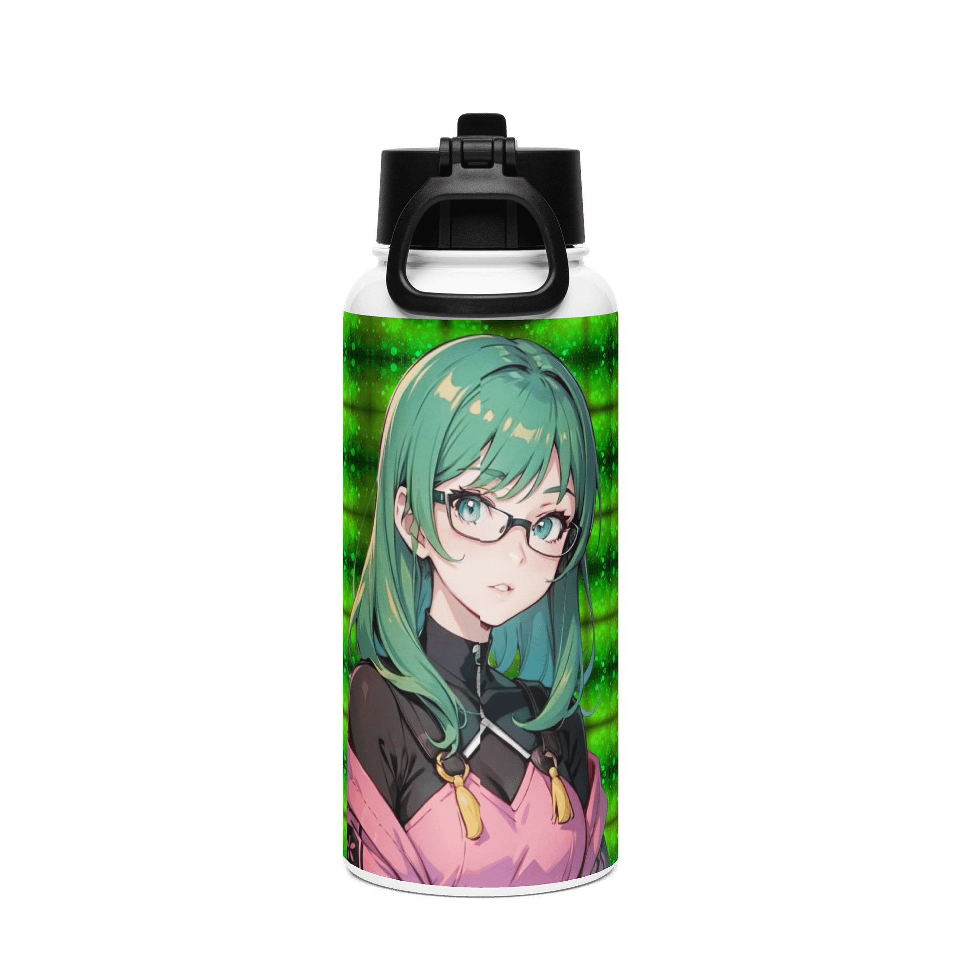 (Green WAIFU) K Stainless Steel Water Bottle with a Straw Lid product image (2)