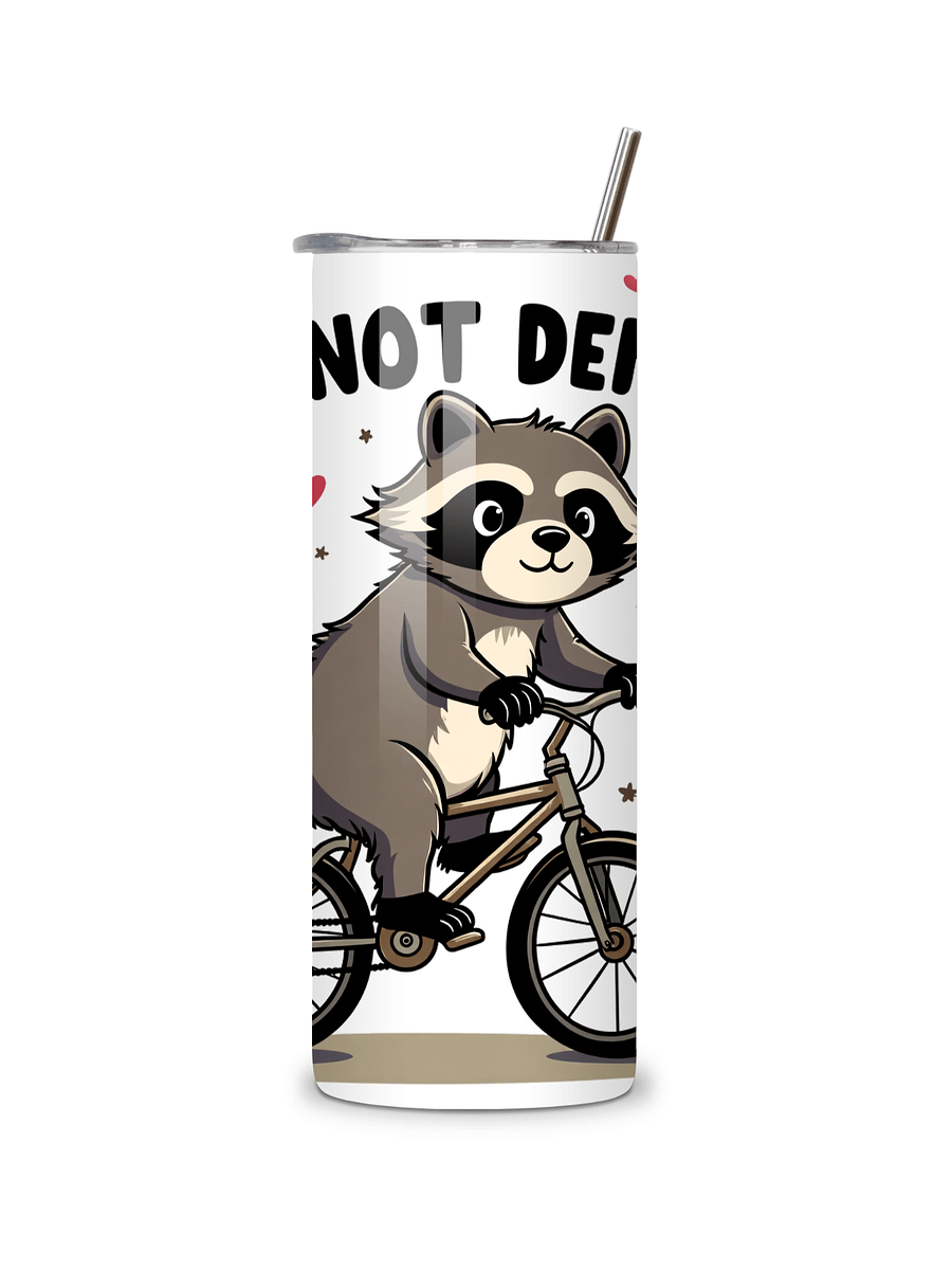 I'm Not Demure - Cute Raccoon ADHD Awareness 20oz Skinny Tumbler with Metal Straw, Funny Gift for ADHD, Very Forgetful, Very Chaotic, Very Anxious Design product image (5)
