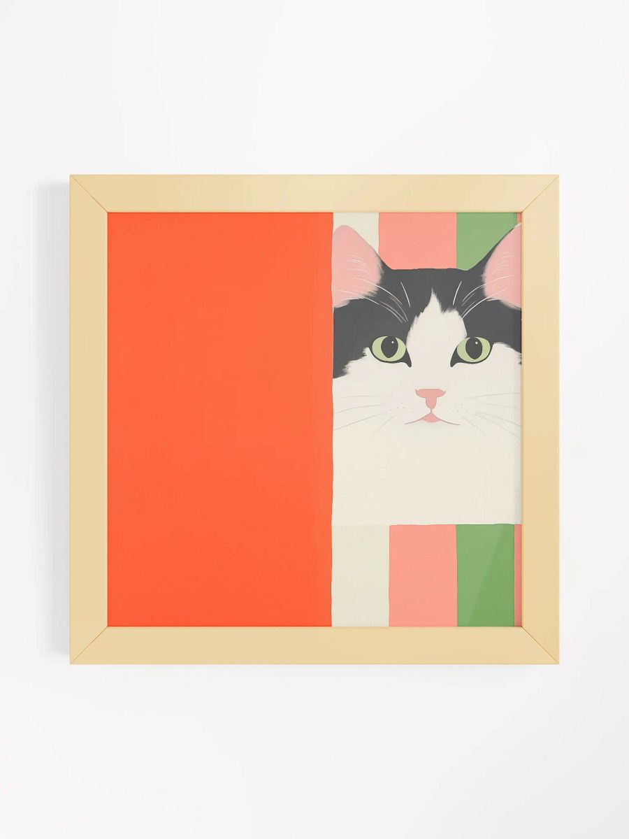 Whiskers of Color: Framed Cat Face Poster product image (3)