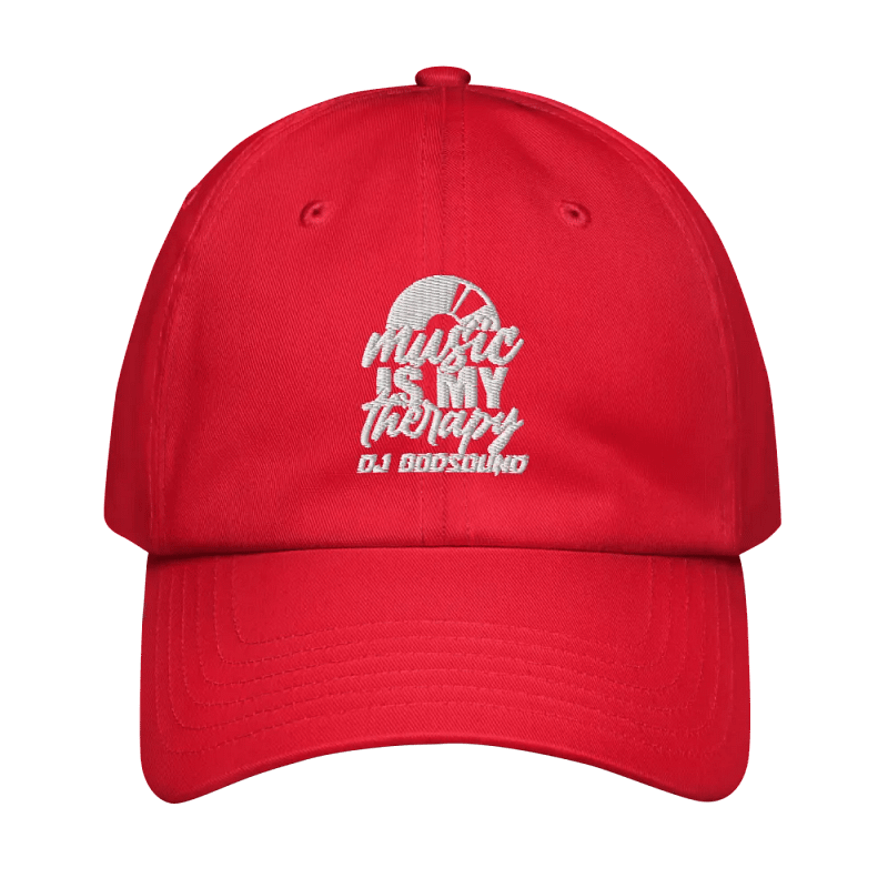 Introducing the Must Have Stylish Under Armour® Dad Hat "Music Is My Therapy" Dad Cap in Red by DJ GodSOUND!