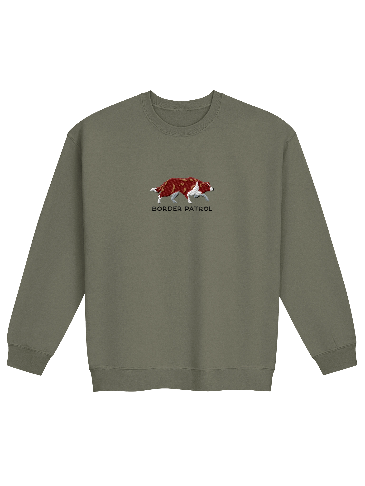 Border Patrol Sweatshirt (Embroidered) of a Border Collie(Red & White) product image (6)