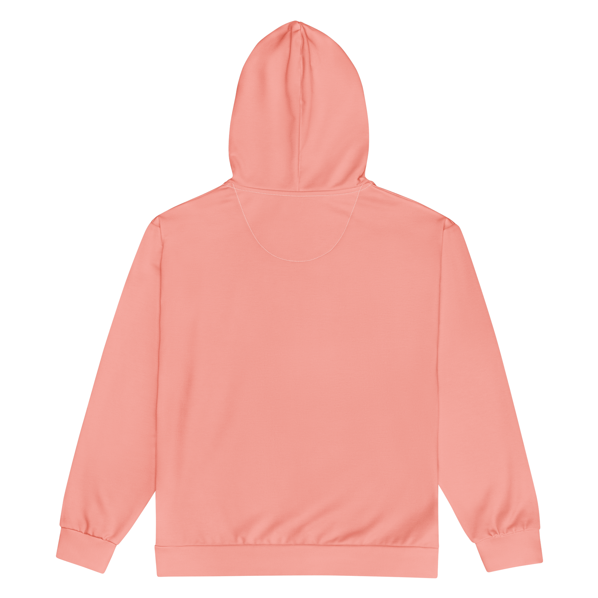 Peach Pink Solid Color Eco Friendly Unisex Zip Hoodie product image (2)