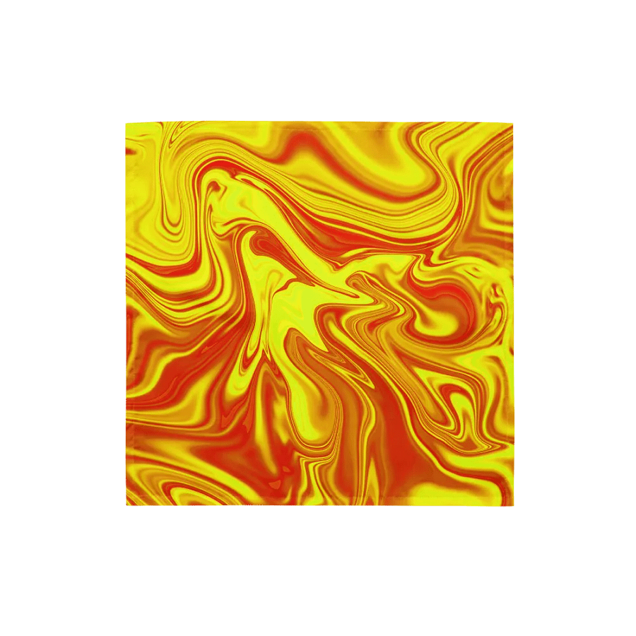 Bandana - Yellow and Red Digital Fluid Art product image (5)