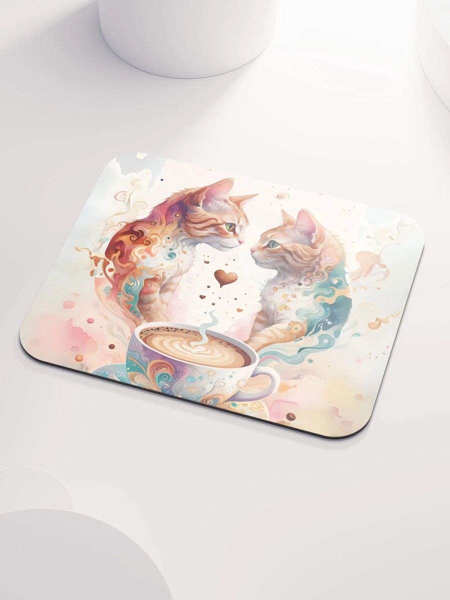 Love Cats & Coffee Mouse Pad product image (4)
