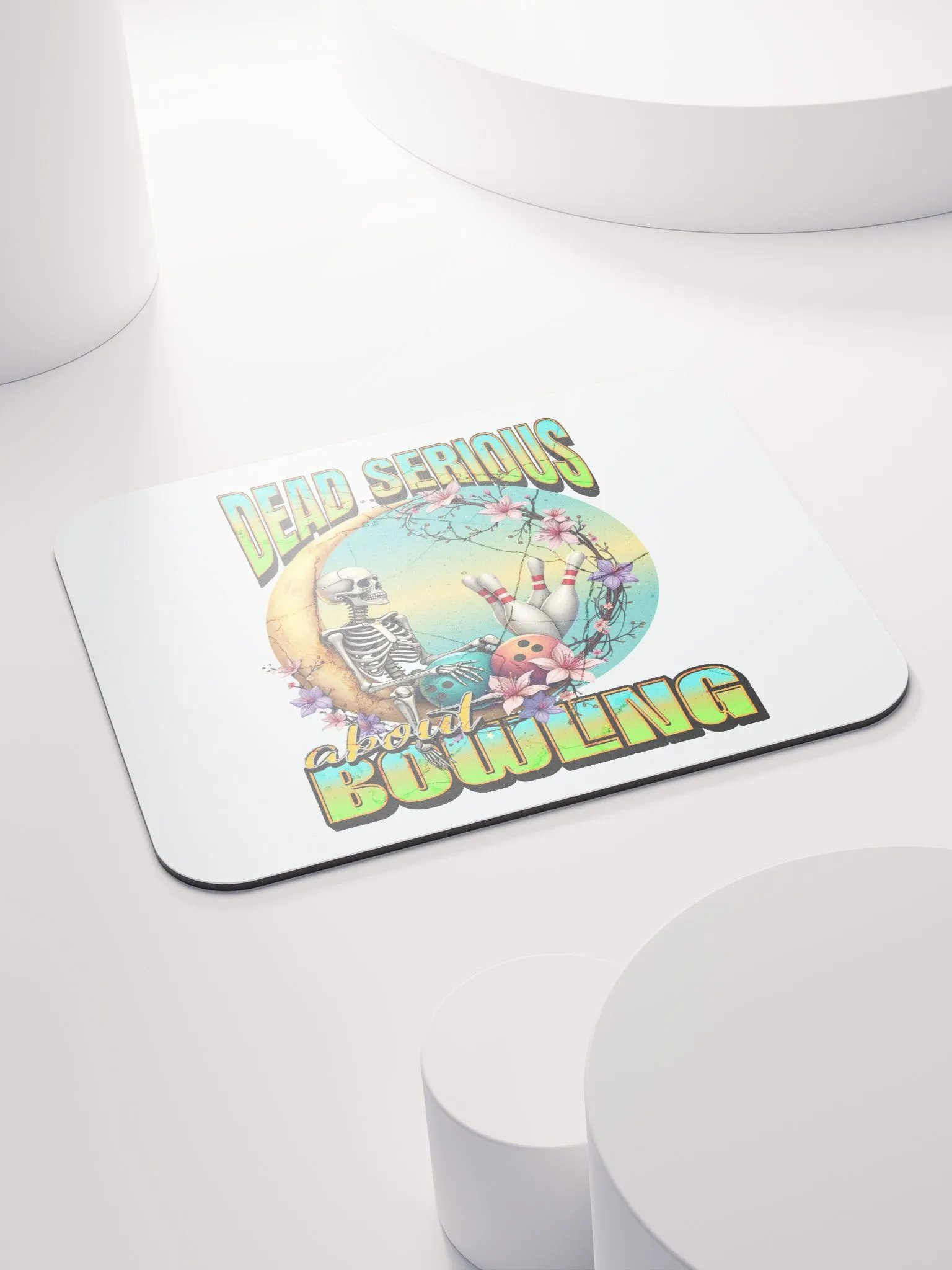 Dead Serious About Bowling Skeleton Mouse Pad product image (4)