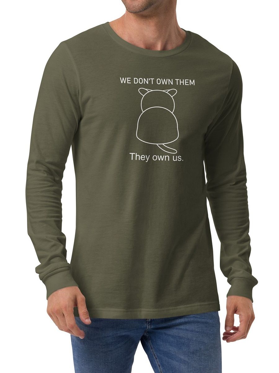 Cats Own People Unisex Long Sleeve Tee, White Print product image (4)