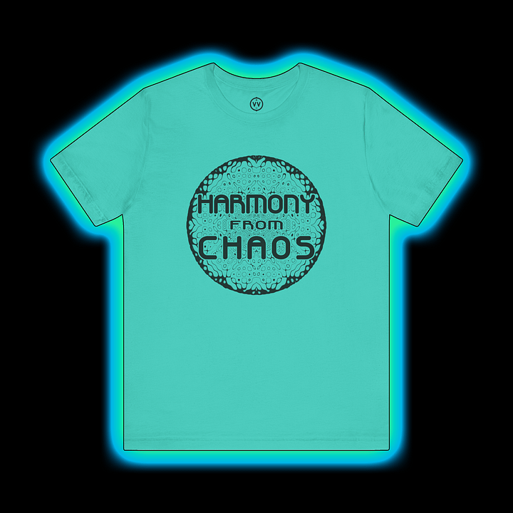 Modular Synth Musician T-Shirt - Harmony From Chaos (Cymatics Sound Designer) BLACK PRINT product image (1)