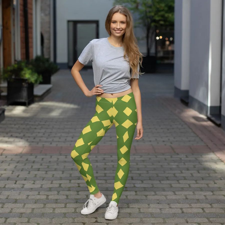 Dynamic Yellow Polygon All-Over Leggings product image (7)