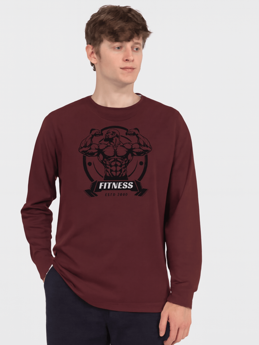 Fitness ESTD 2000 Graphic Long Sleeve T-Shirt product image (13)