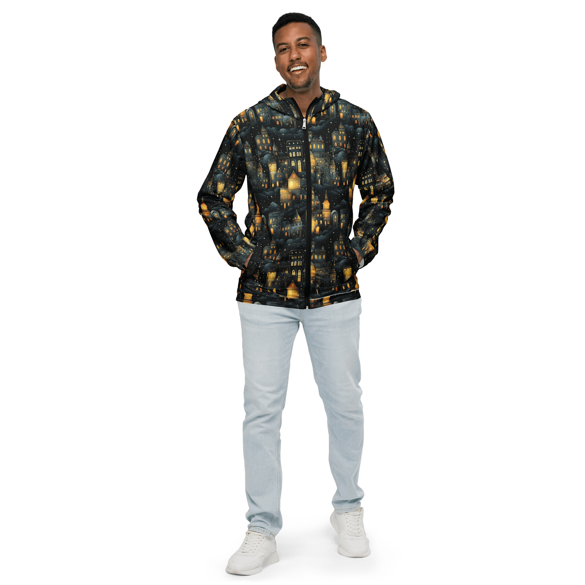 Nighttime Cityscape Windbreaker product image (1)