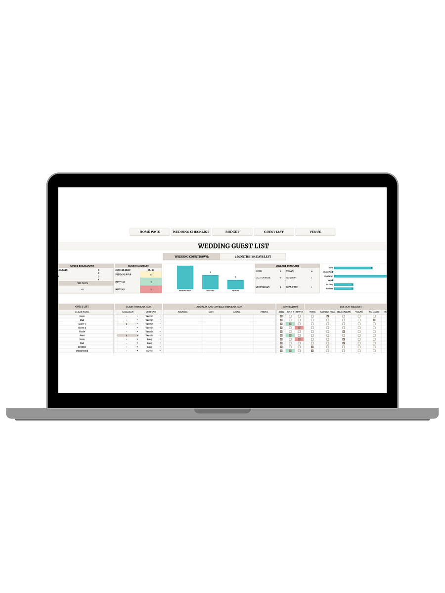 Wedding Planning Spreadsheet product image (5)