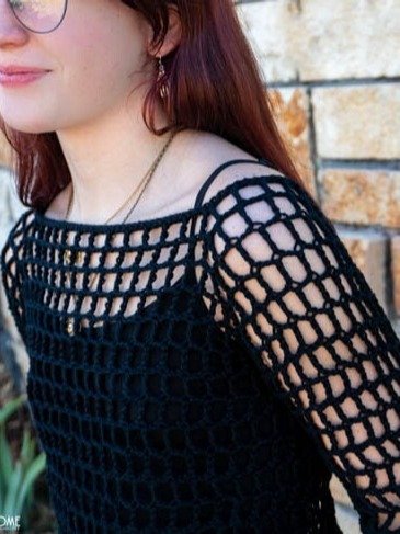 Chloe Mesh Sleeves Top Crochet Pattern product image (1)