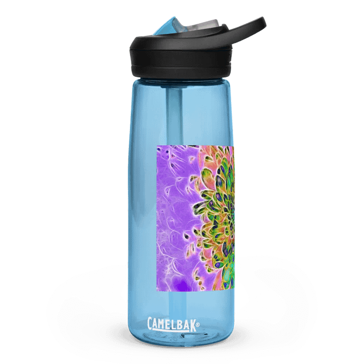 Peacock Chrysanthemum Sports Water Bottle product image (1)