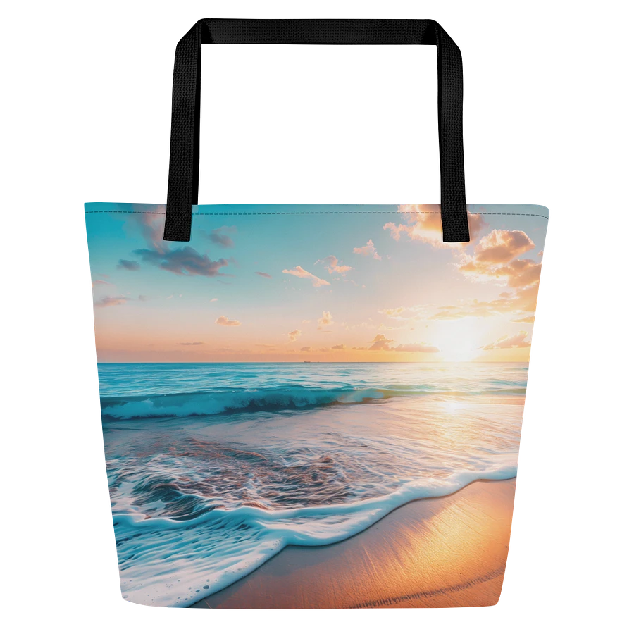Tote Bag: Beach Sunset Ocean Waves Turquoise Ocean Scenic Design product image (3)