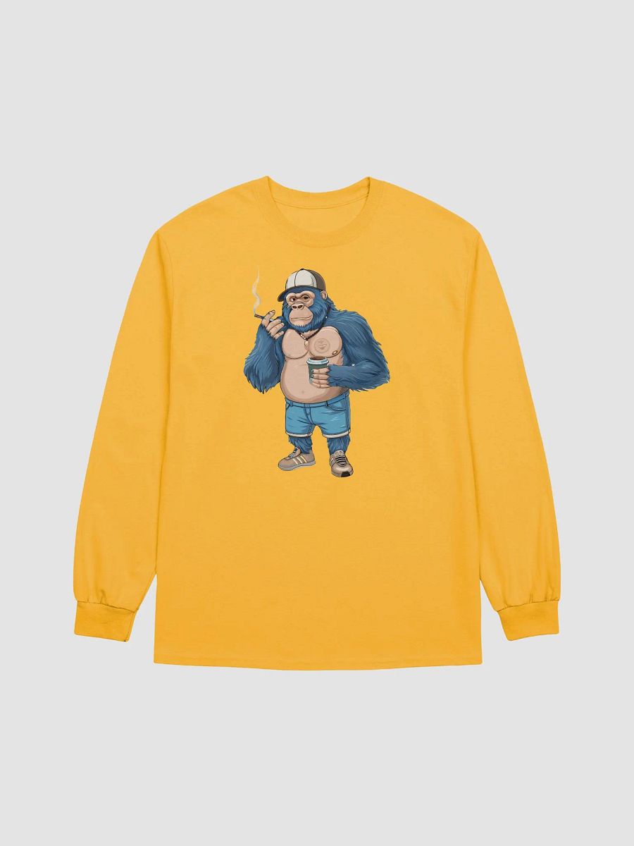 Blue Gorilla Cotton Long Sleeve T-Shirt product image (1)