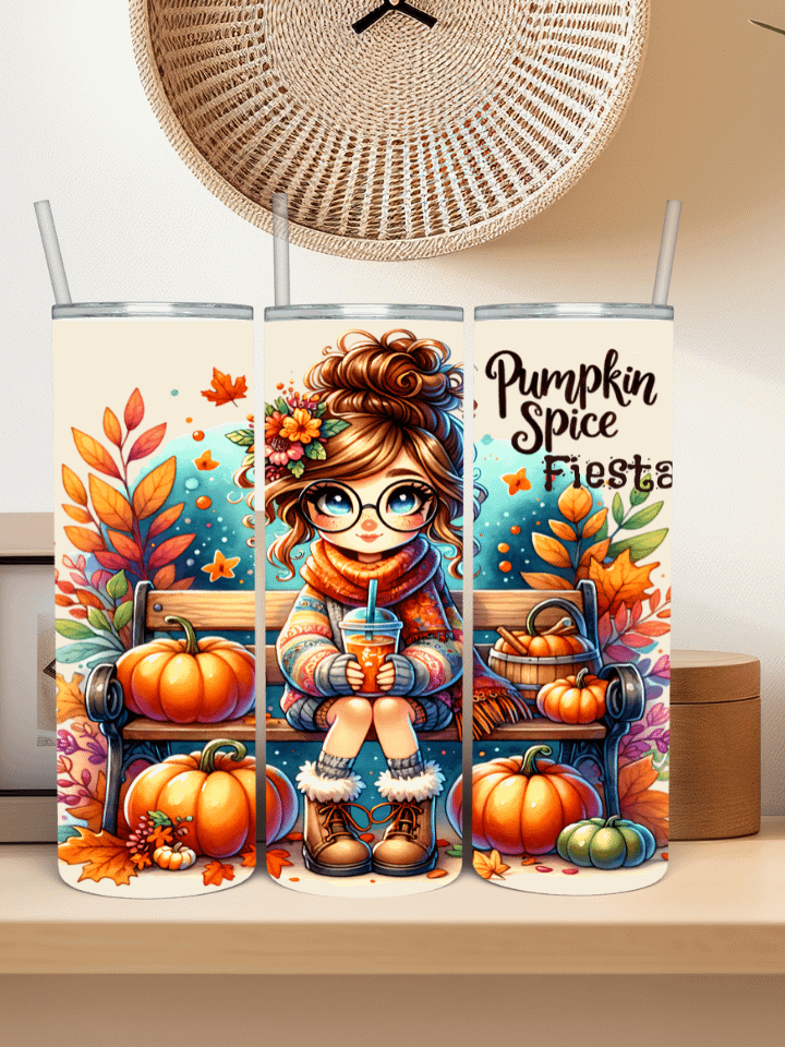 Autumn Design Pumpkin Spice Fiesta Ice Tea Fall Stainless Steel Tumbler product image (2)