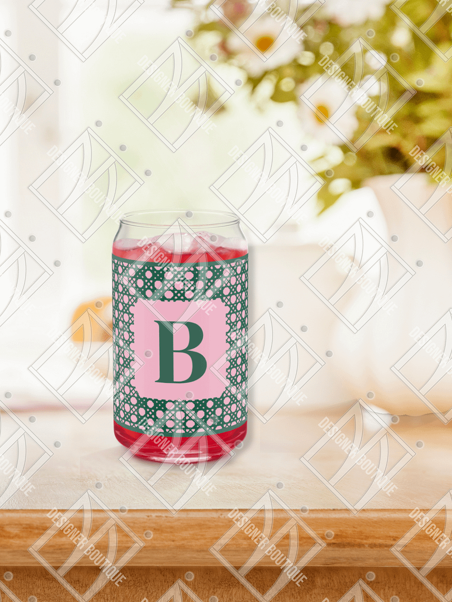 Verdant Garden Monogram B Can-Shaped Glass product image (4)