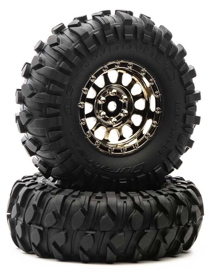 Duratrax Black/Chrome 1.9'' Wheels/Tires product image (1)
