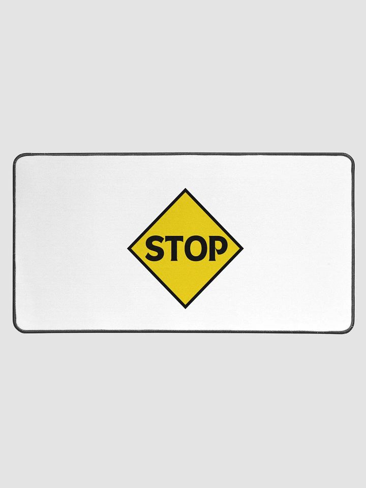 Bold Stop Sign Desk Mat product image (1)
