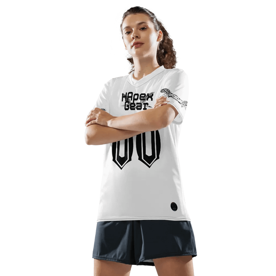 Freaky Hoody - White - Recycled Unisex Sports Jersey - Black HApex Gear Black Logo product image (10)