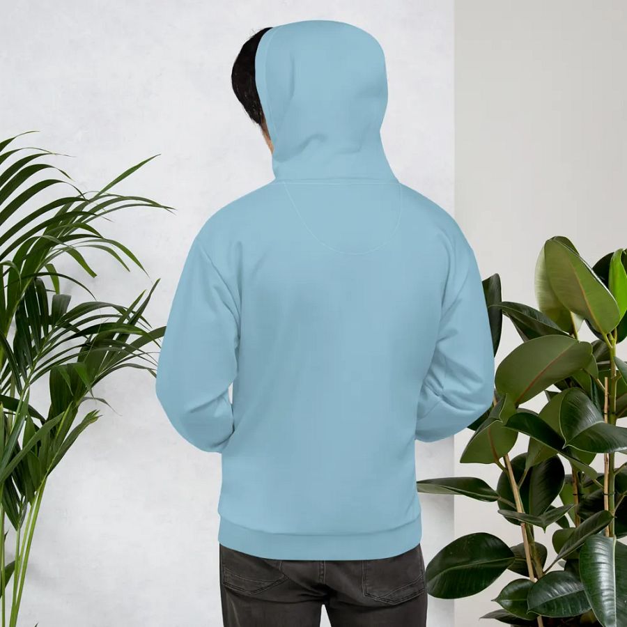 Plain Light Blue Soft Summer Unisex Recycled Polyester Heavyweight Premium Hoodie by Treasure Pie product image (11)
