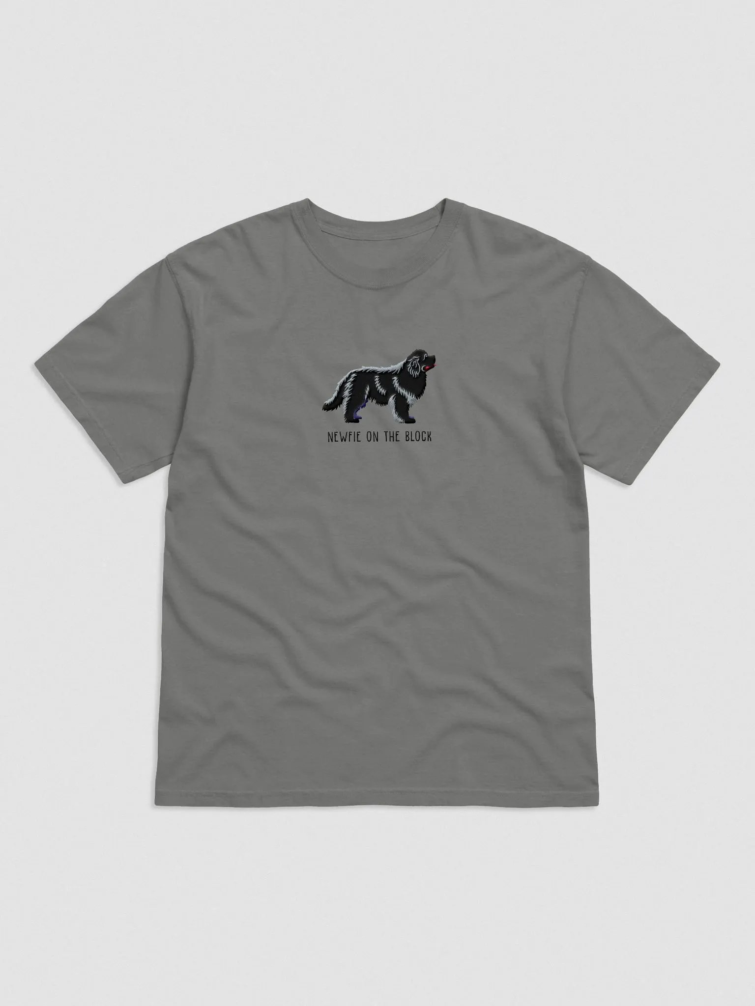 Newfie on the Block T-Shirt(Embroidered) of a Newfoundland(Black) product image (4)