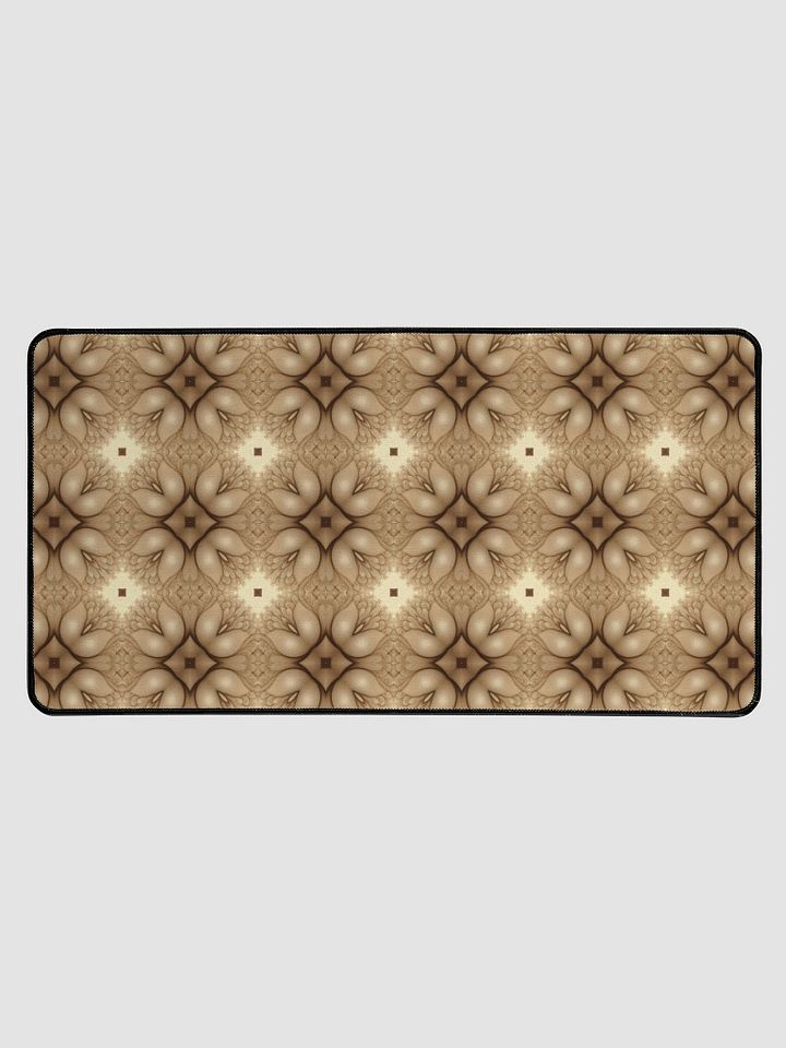 Desk Mat (31.5x15.5 inches) - Brown and Beige Tulip Pattern product image (1)