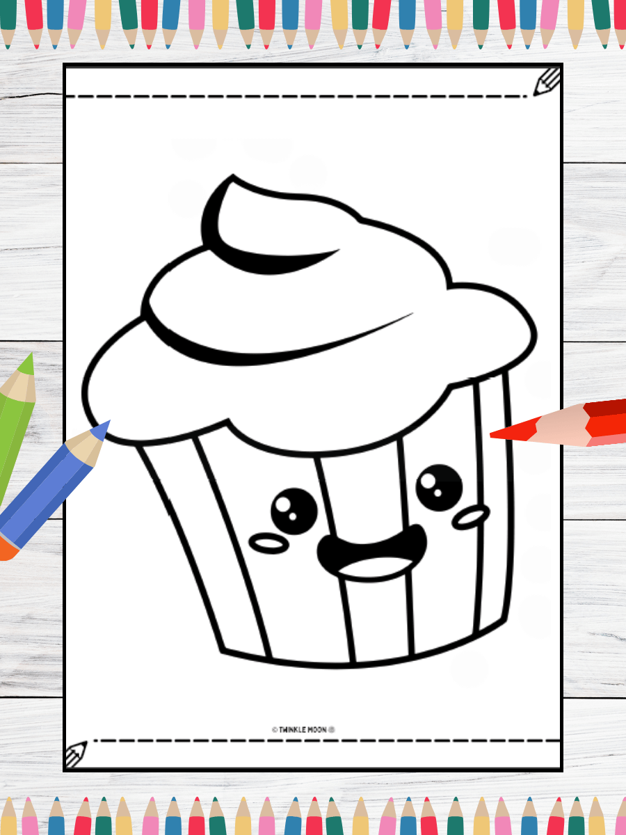 20 Cute Kawaii Food Coloring Pages#3 (PDF Coloring Pages) product image (3)