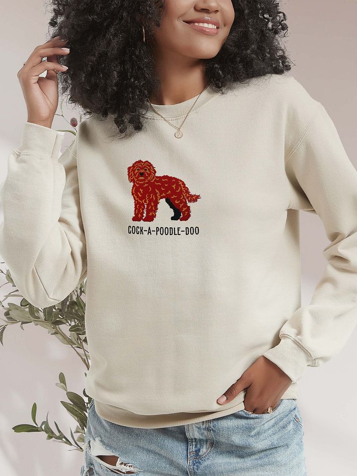 Cock-A-Poodle-Doo Sweatshirt (Embroidered) of a Cockapoo(Chocolate) product image (2)