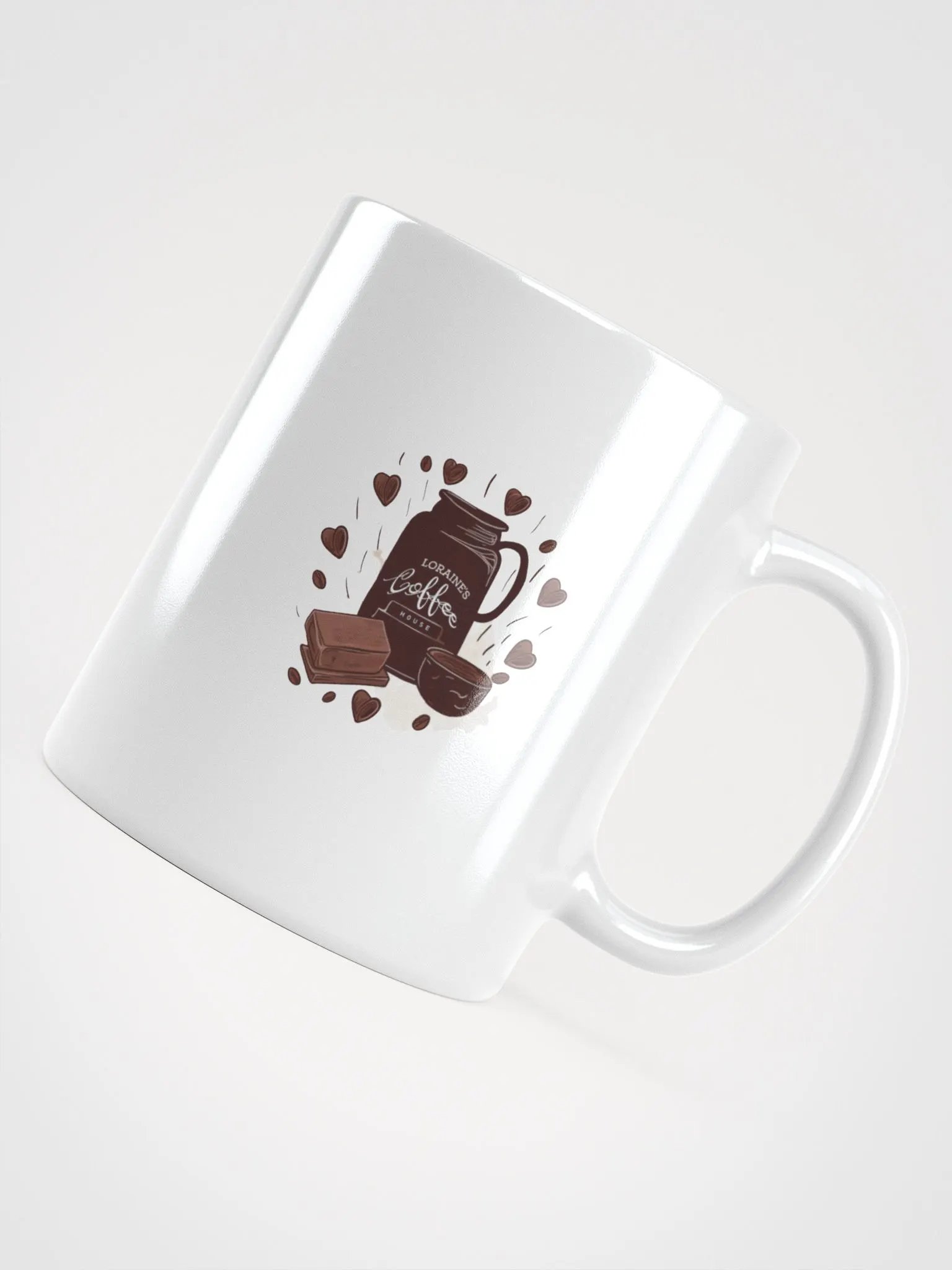 Loraine's Coffee House Brand Logo Glossy Mug product image (4)