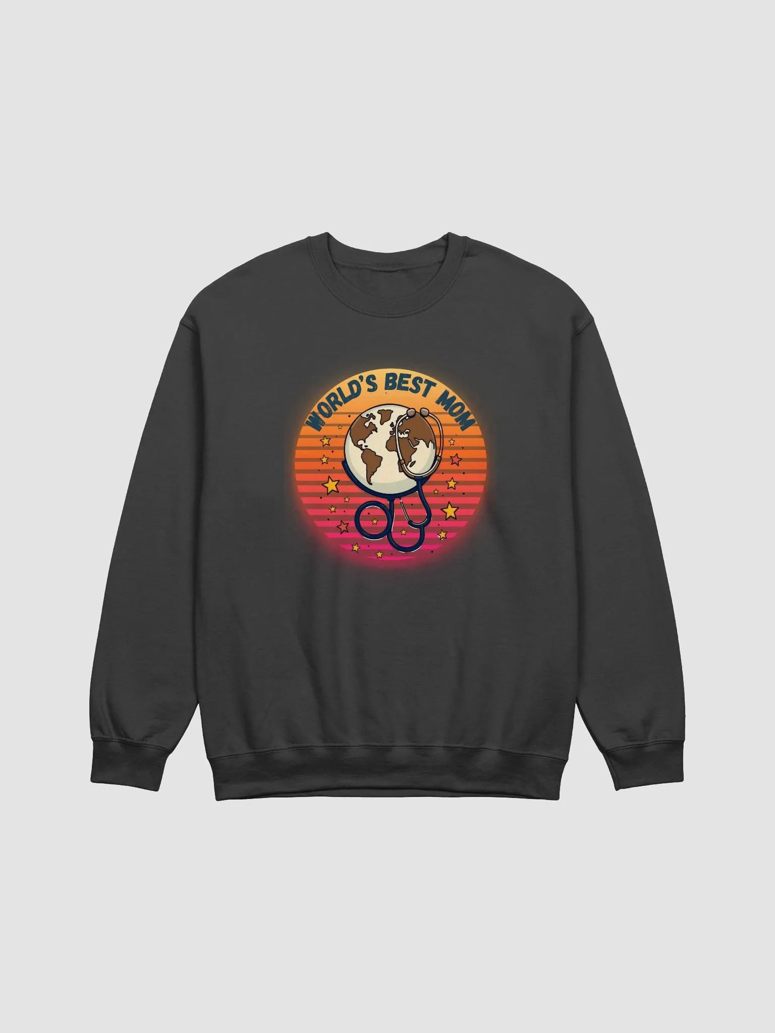 World's Best Mom Earth Stethoscope Crewneck Sweatshirt product image (4)