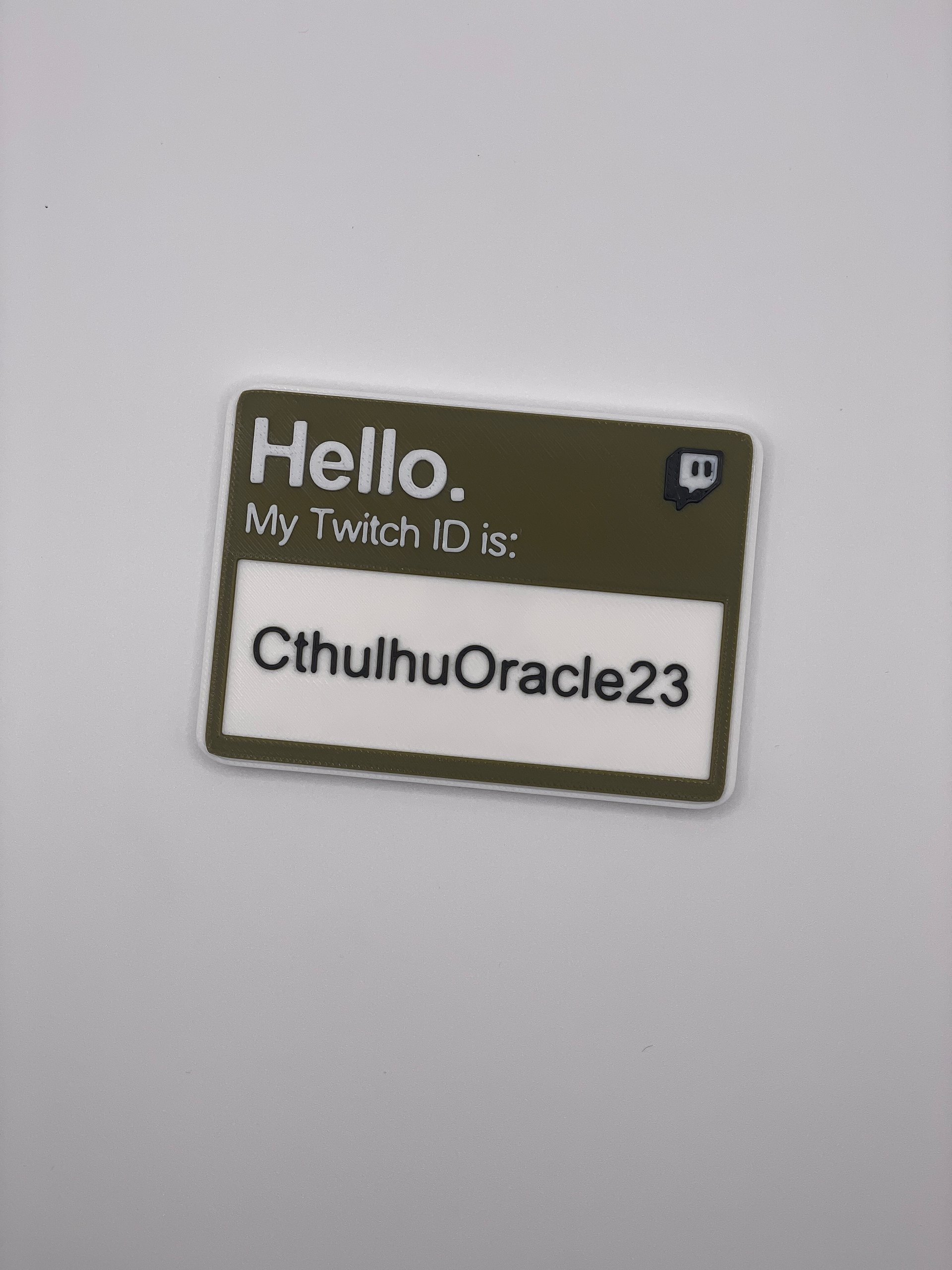 [Arial Font] 3D-Printed Streamer Nametag product image (1)