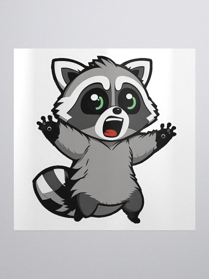 Surprised Sleepy Raccoon Sticker product image (1)