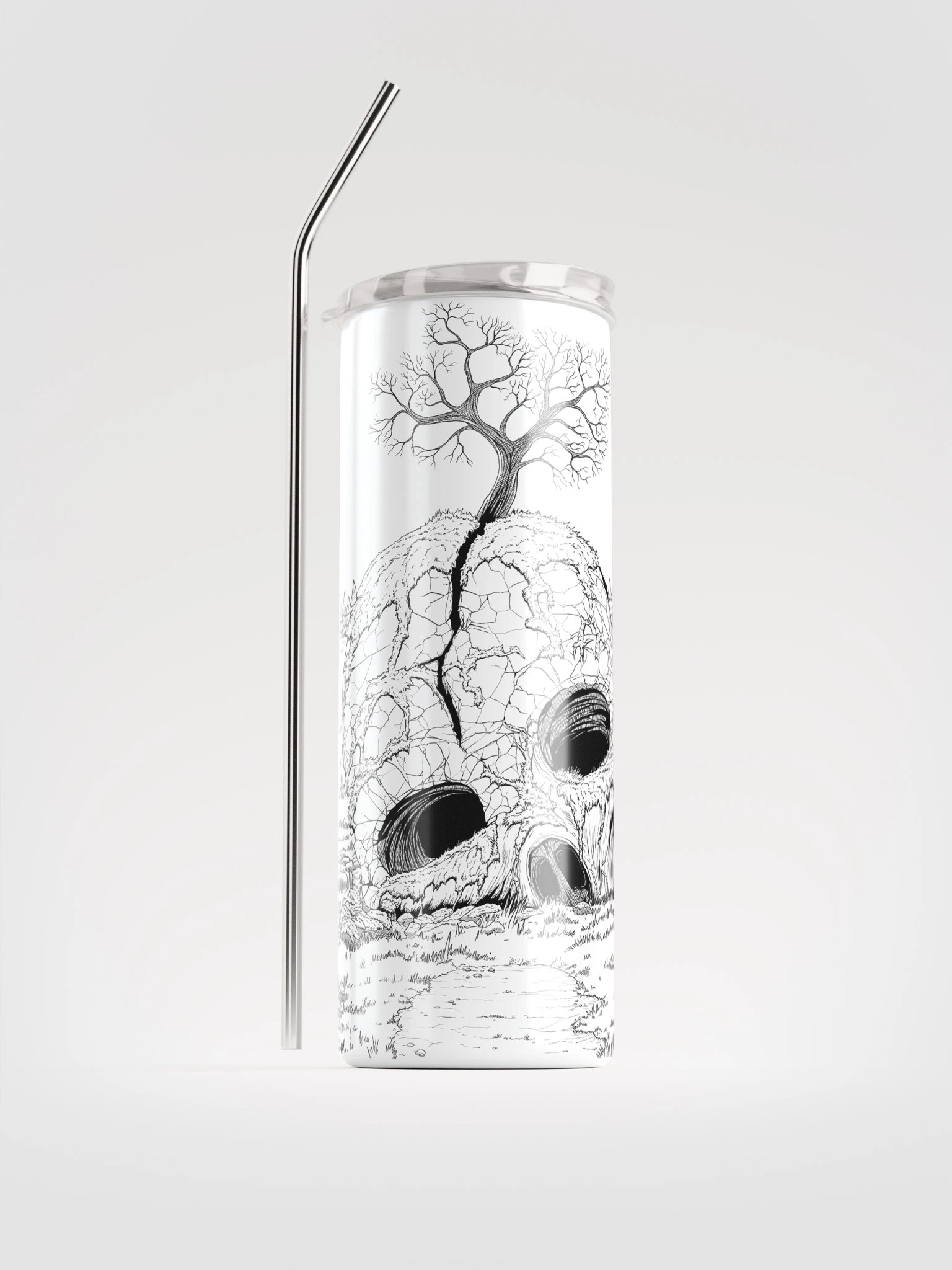 SkullTree White Steel Tumbler product image (1)