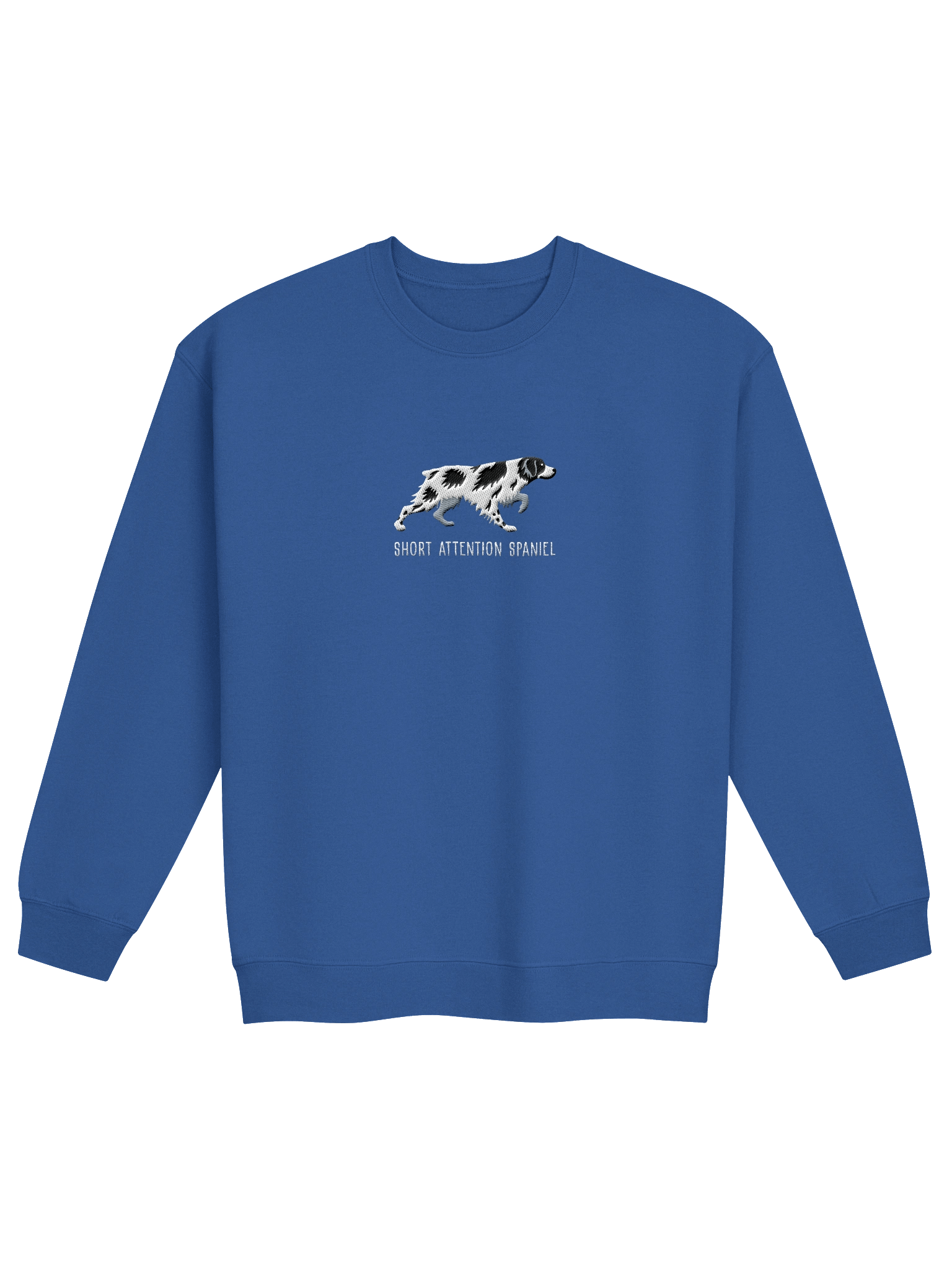 Short Attention Spaniel Sweatshirt (Embroidered) of a Brittany Spaniel(Black & White) product image (9)