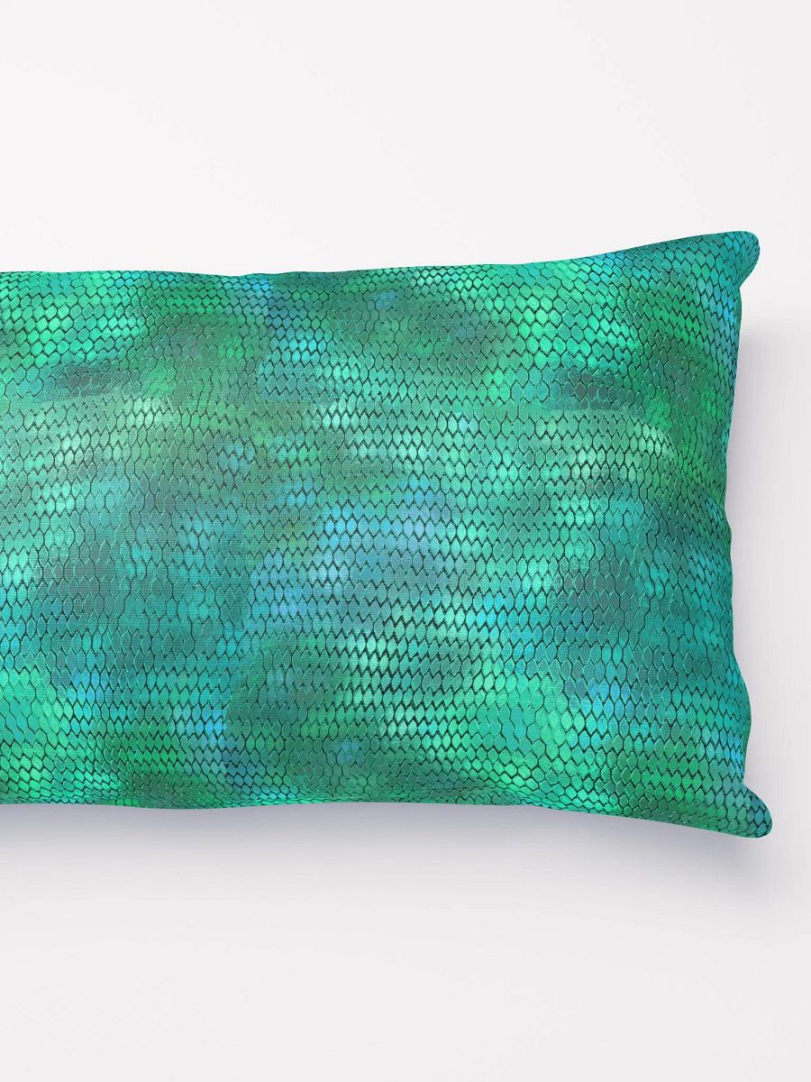 Blue Green Dragon Scales Throw Pillow product image (4)