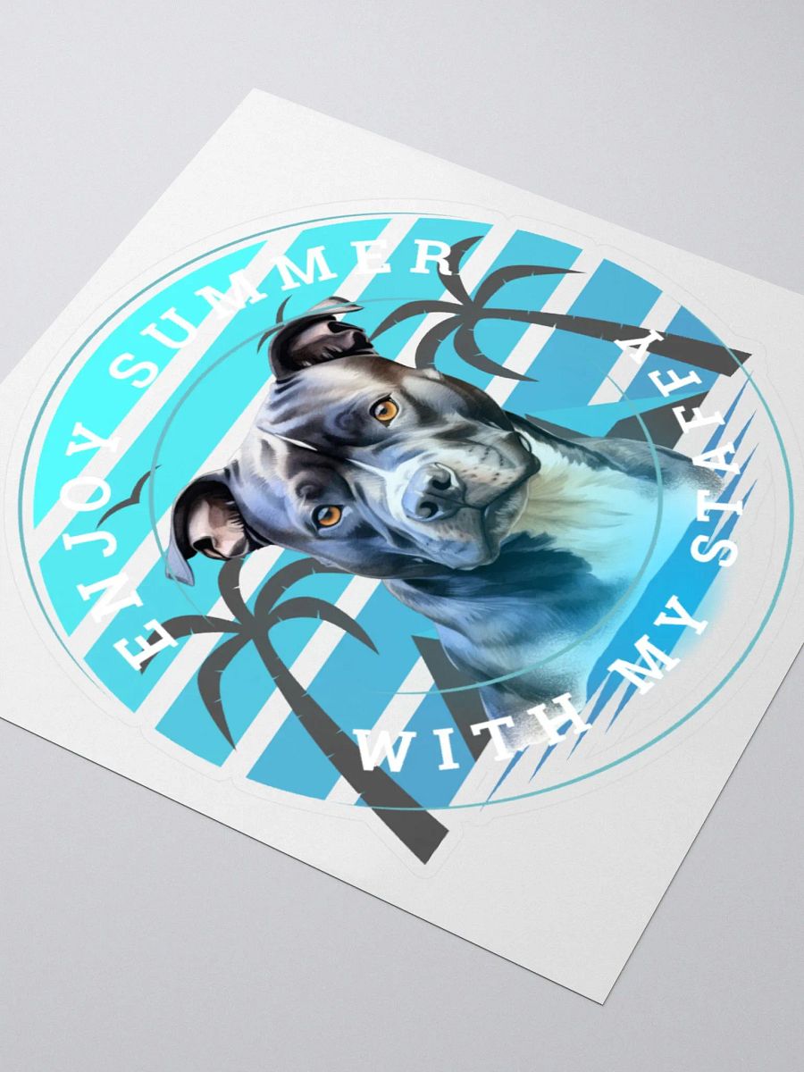 Enjoy Summer With My Staffy Kiss Cut Sticker product image (7)