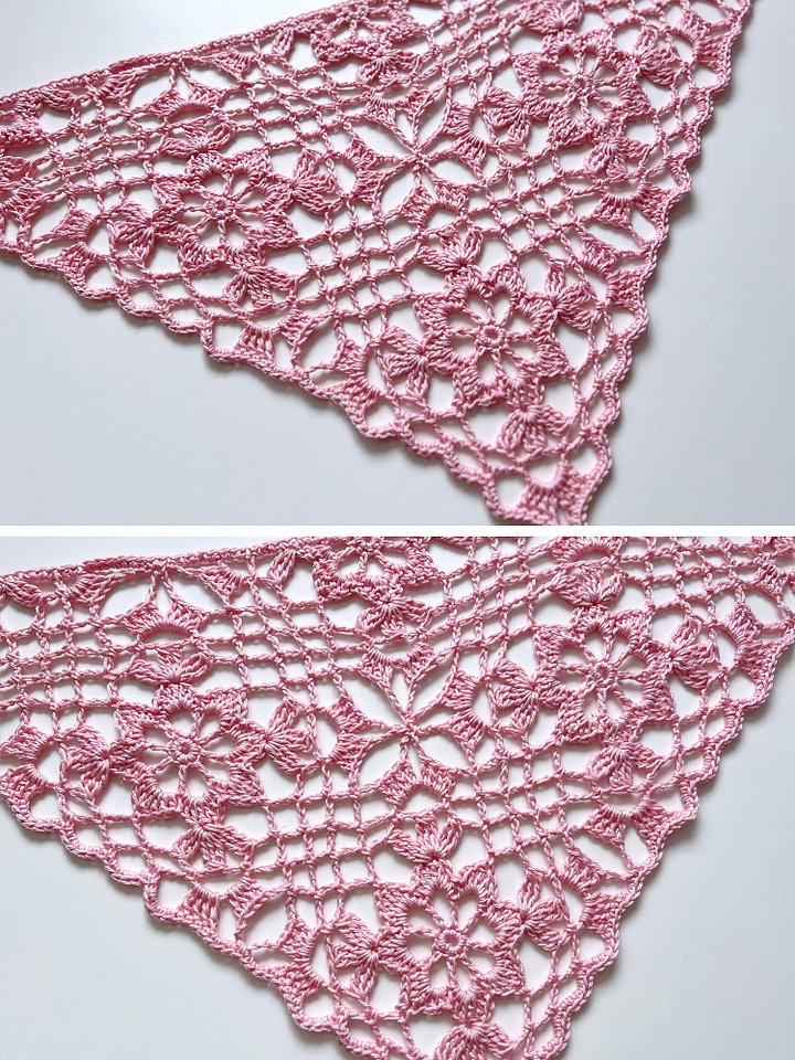 Crochet Pattern: Lacy Bandana with Flower Squares V2 product image (2)